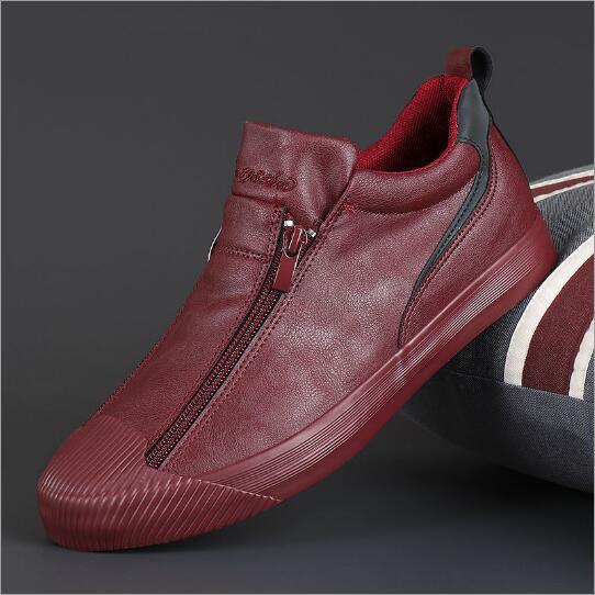 Double Zipper Board Shoes - Casual Skate Sneakers for Men