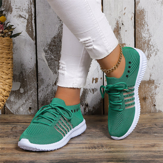 Unisex Breathable Mesh Sneakers - Flyknit Walking Running Shoes