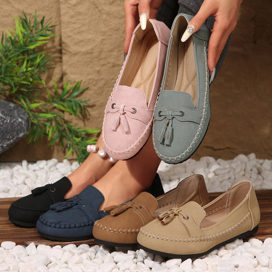 Women's Round Toe Loafers - Soft Comfortable Flat Shoes