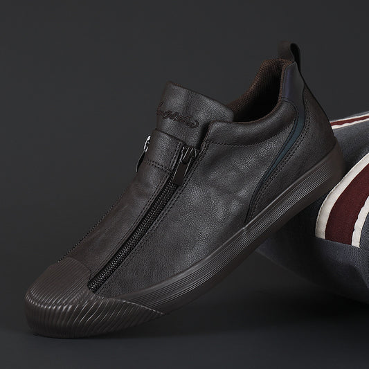 Double Zipper Board Shoes - Casual Skate Sneakers for Men