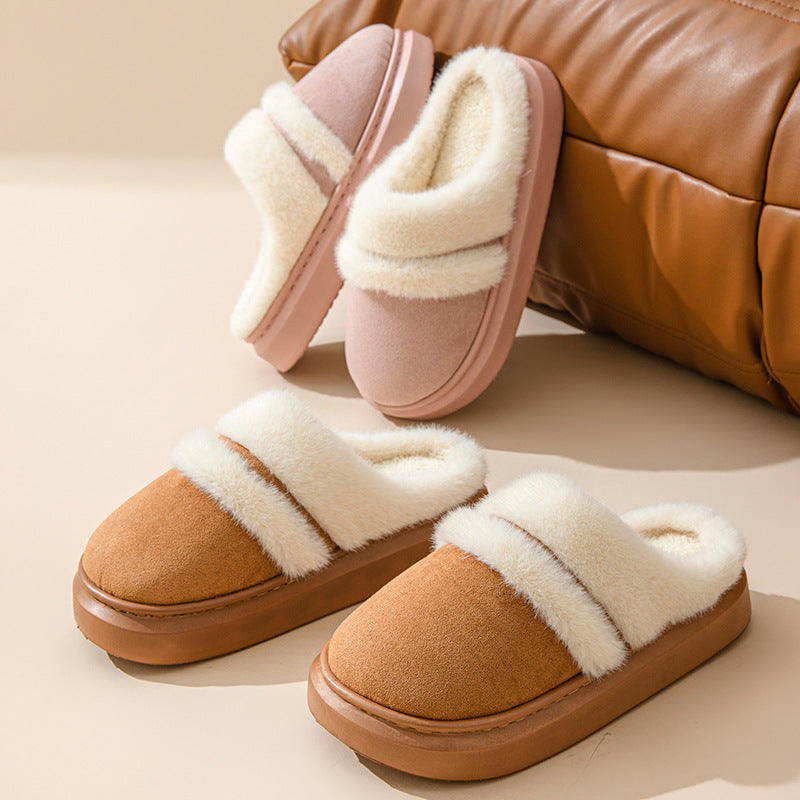 Women's Warm Cotton Slippers - Plus-Velvet Winter House Shoes