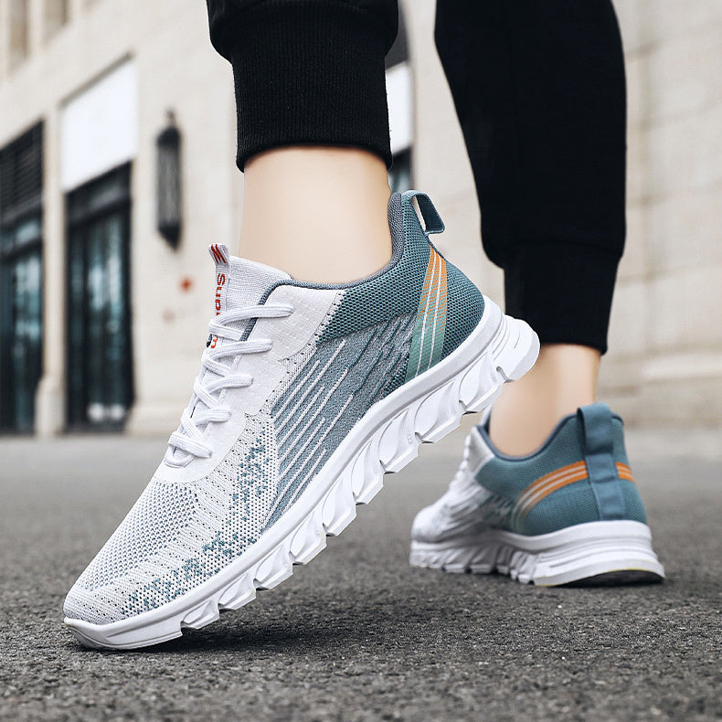 Wavy Bottom Fashion Sneakers - Sport Running Walking Shoes for Men