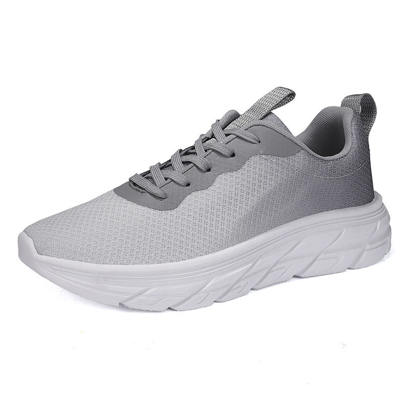 Men's Travel Platform Sneakers - Breathable Mesh Athletic Shoes