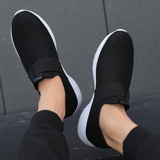 Men's Breathable Slip-On Running Shoes - Laceless Lazy Athletic Sneakers