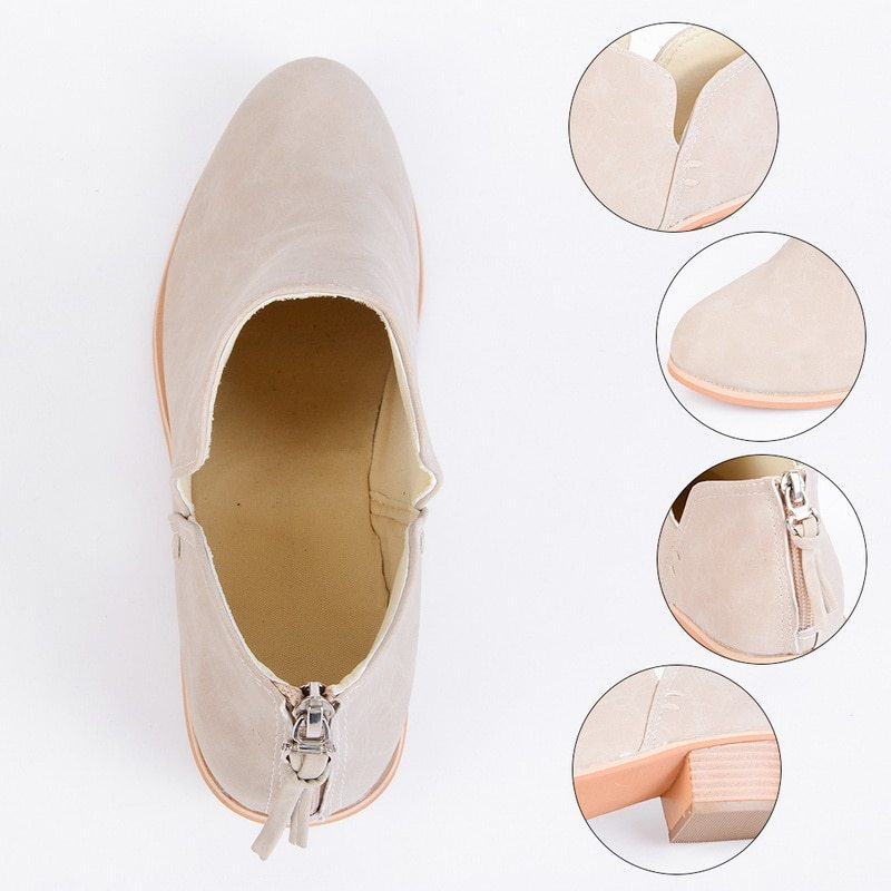 Women's Retro High Heel Ankle Boots - Autumn Fashion Booties