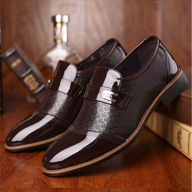 Black Leather Shoes - Classic Casual Dress Shoes for Men