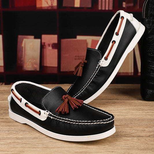Men's Plus Size Leather Boat Shoes