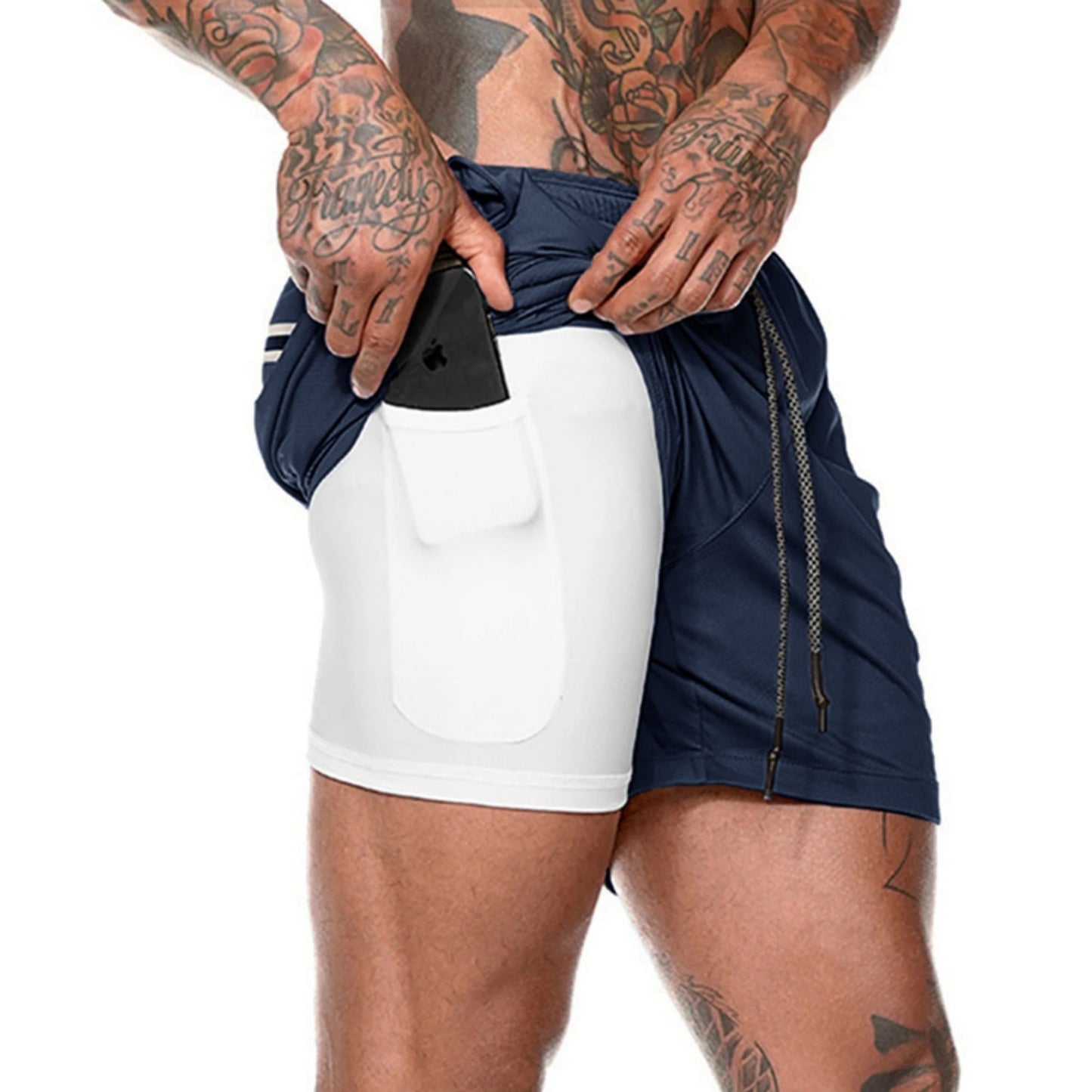 Men's Running Straight Leg Board Shorts - Lightweight Athletic Beach Shorts