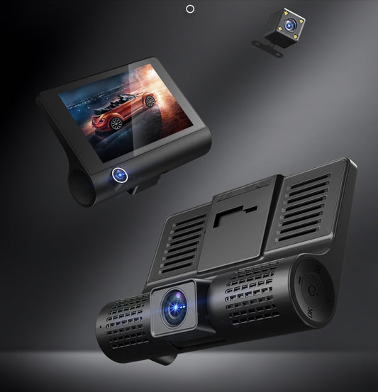 1080P HD Dash Cam - 3-Channel Driving Recorder with Night Vision