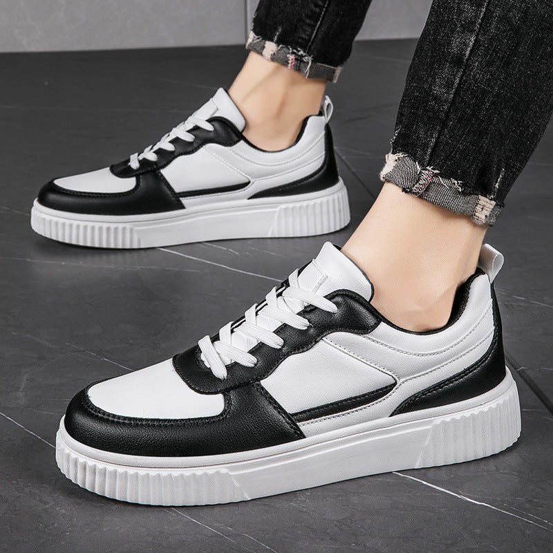 Women's Korean Style Platform Sneakers - Trendy All-Match White Shoes