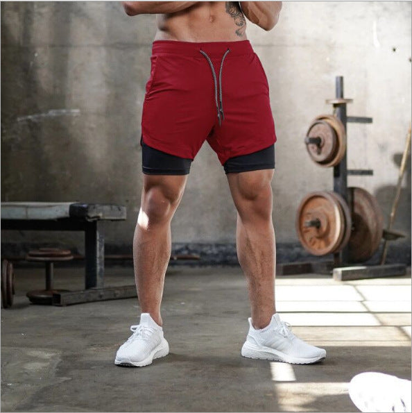 Men's 2-in-1 Summer Running Shorts - Dual Layer Sports Shorts with Built-in Compression