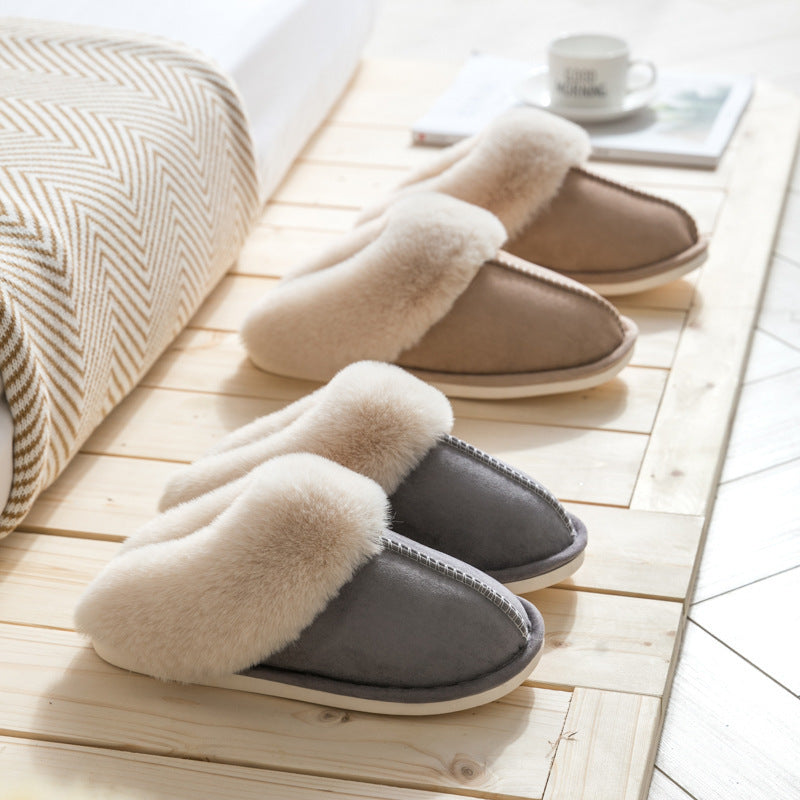 Women's Household Plush Slippers - Warm Cotton Shoes for Autumn & Winter