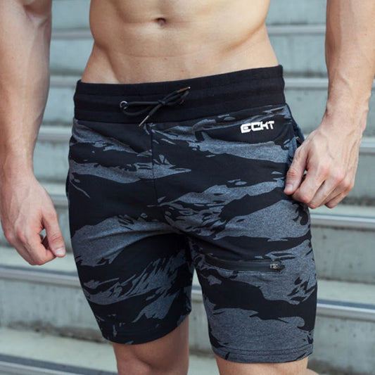Men's Camouflage Running Training Shorts - Five-Point Sports Fitness Shorts