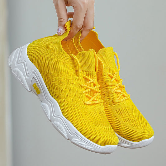 Women's Thick Bottom Platform Sneakers - Student Casual Shoes