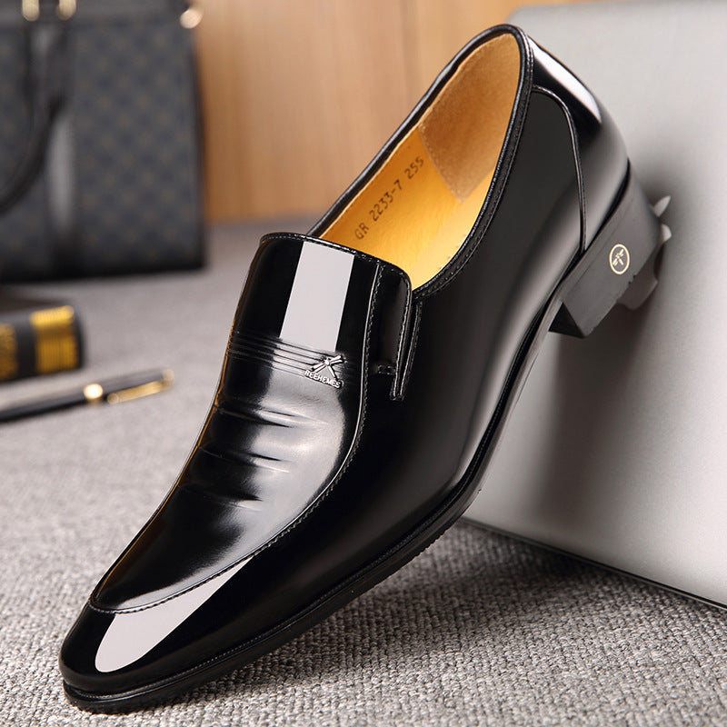 REEHEMES Patent Leather Shoes - Men's British Business Dress Footwear