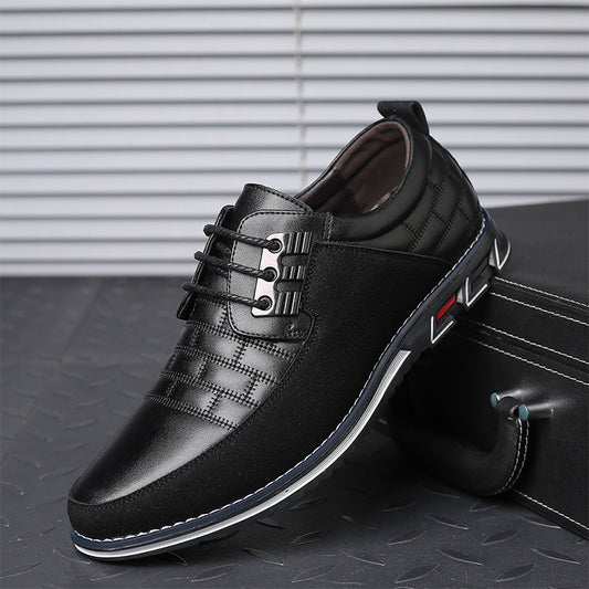 Premium Leather Casual Shoes Men Size 48 - Lace Up Dress Shoes