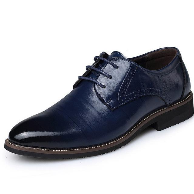 Premium Leather Oxford Dress Shoes - Men's Business Formal