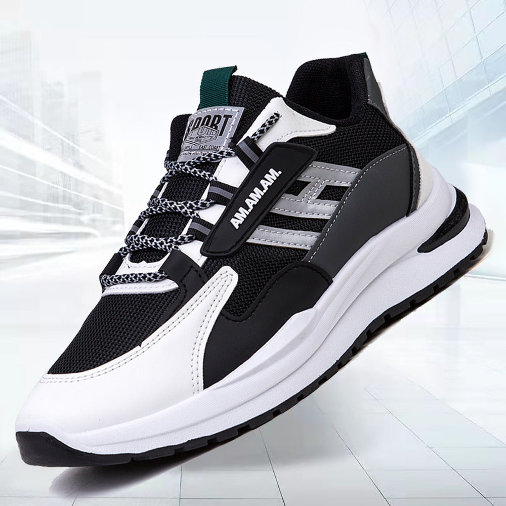 White Sports Sneakers - Running Walking Athletic Shoes for Men