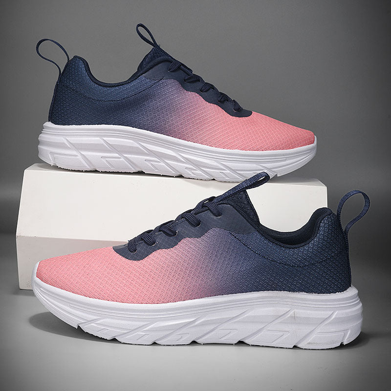 Men's Travel Platform Sneakers - Breathable Mesh Athletic Shoes