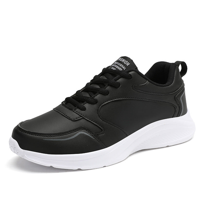 Women's Waterproof Leather Sneakers - Casual Flat Platform Shoes