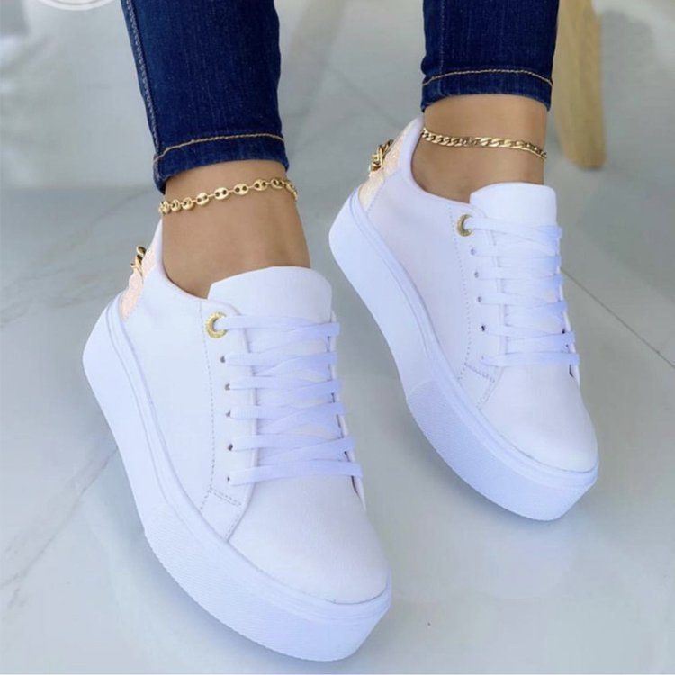Women's Casual White Sneakers - Classic All-Match Fashion Shoes