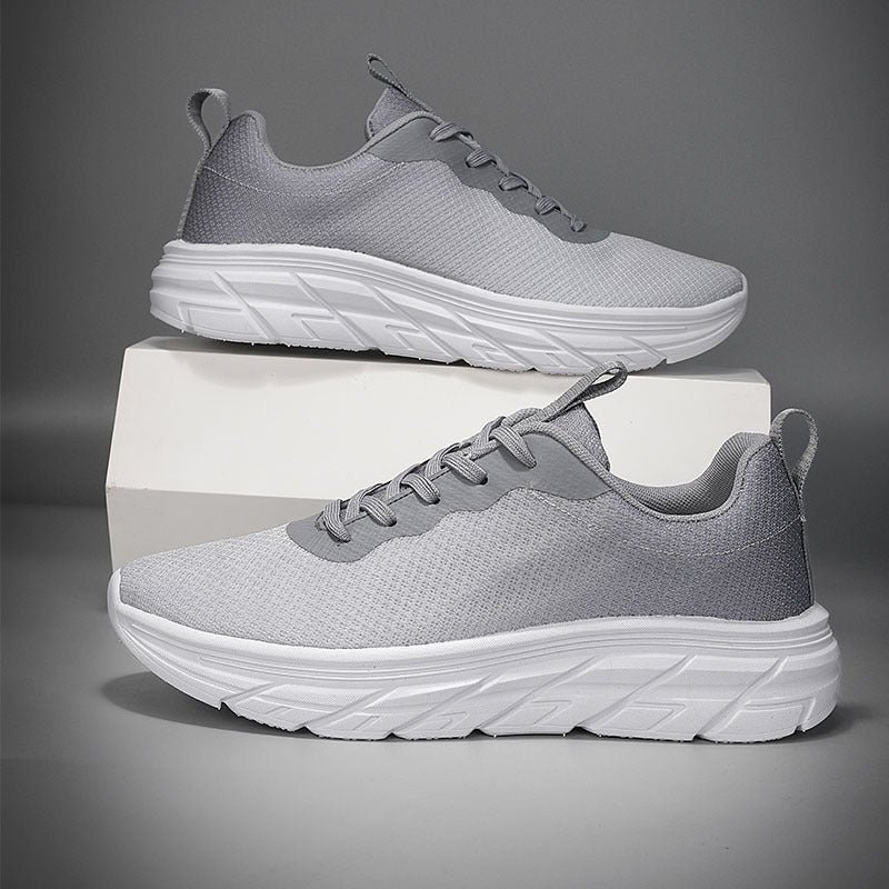 Men's Travel Platform Sneakers - Breathable Mesh Athletic Shoes
