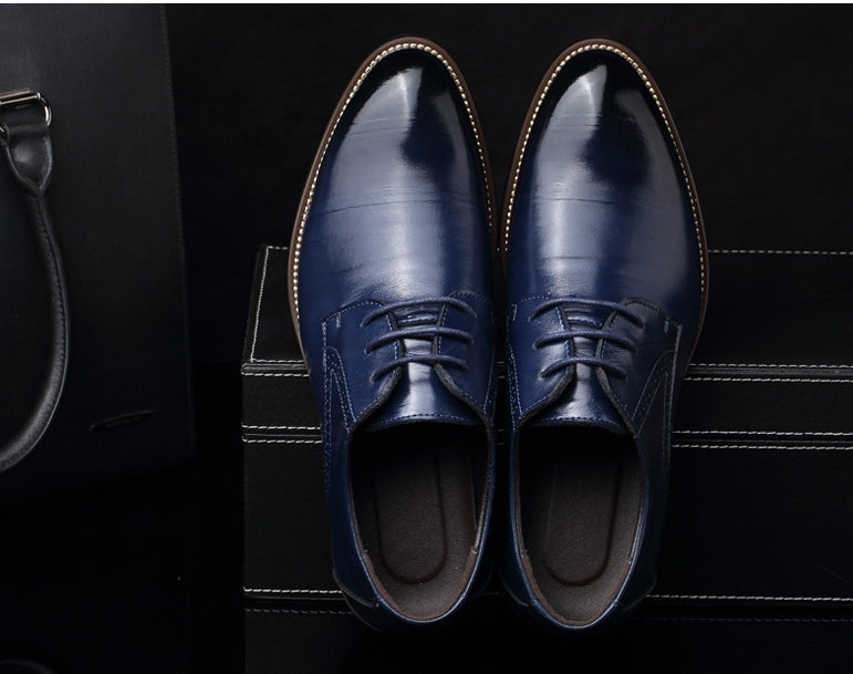 Men's Large Size Leather Business Casual Shoes - Extended Sizing Dress Footwear
