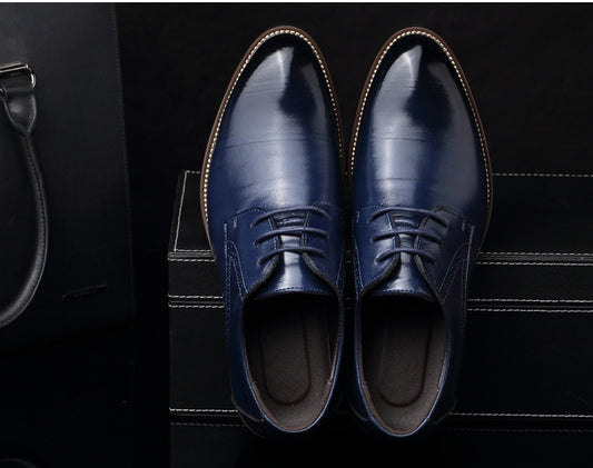 Men's Large Size Leather Business Casual Shoes - Extended Sizing Dress Footwear