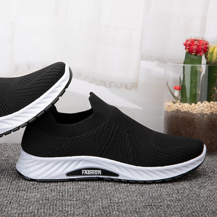 Flyknit Mesh Sneakers - Breathable Soft Sole Athletic Shoes