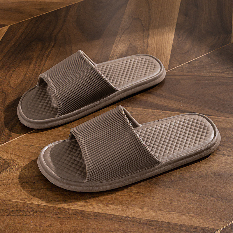 Unisex Summer Indoor Slippers - Rhombus Striped Non-Slip House Shoes