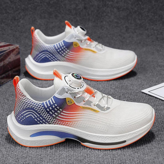 Fashionable Mesh Rotating Buckle Sneakers - Breathable Men's Athletic Shoes
