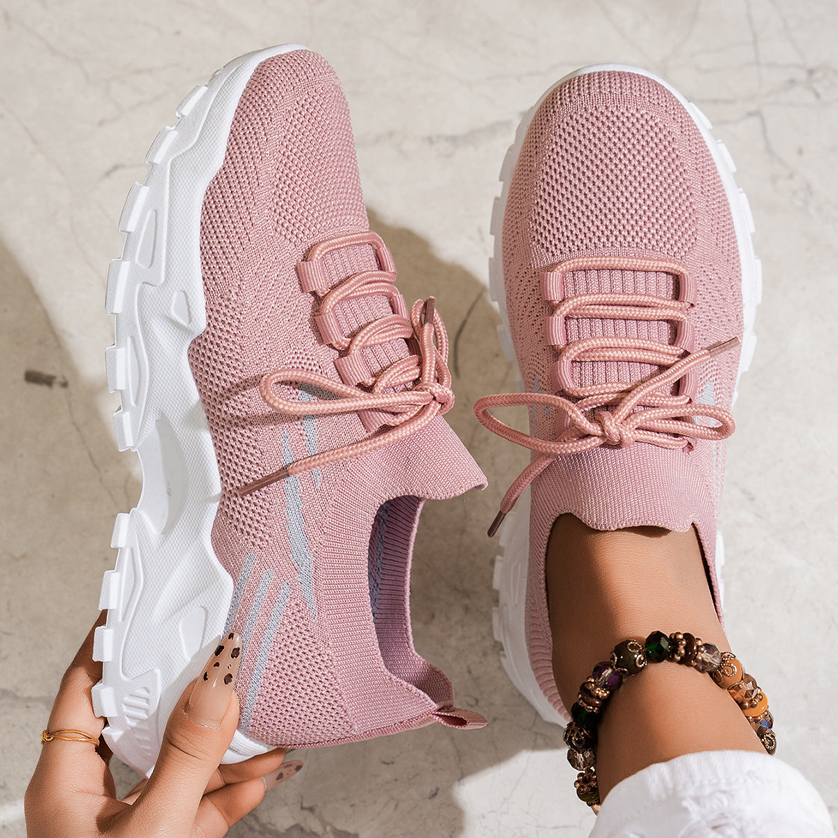 Women's Lightweight Sports Shoes - Stylish Soft Bottom Sneakers