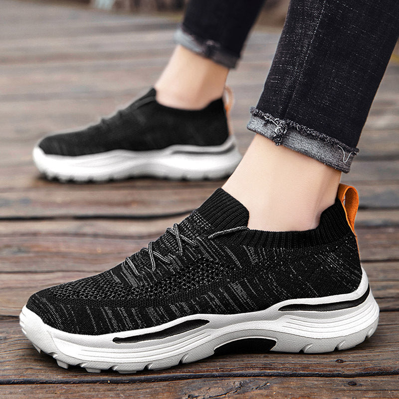 Men's Flyknit Mesh Sneakers - Comfortable Shoes for Active Adults