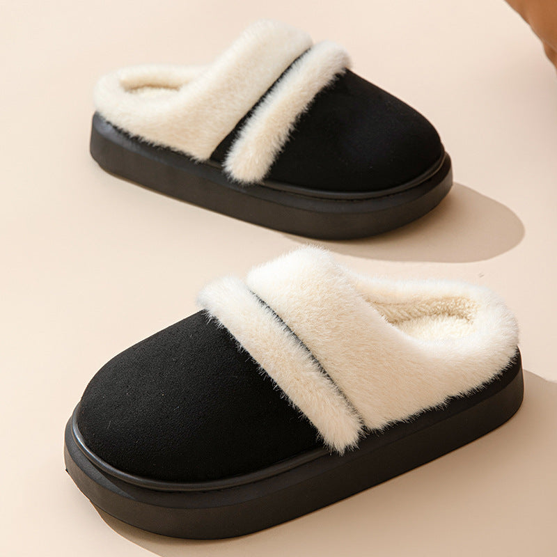 Women's Warm Cotton Slippers - Plus-Velvet Winter House Shoes