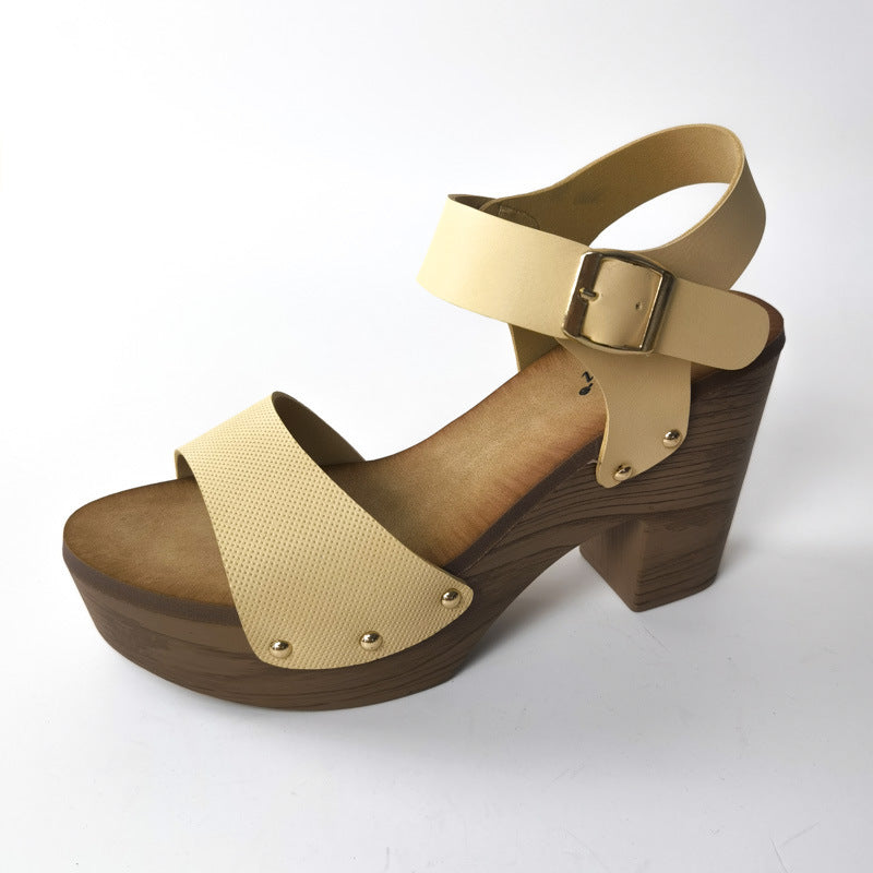 Women's Chunky Heel Ankle-Strap Sandals - High Heel Secure Fit Shoes