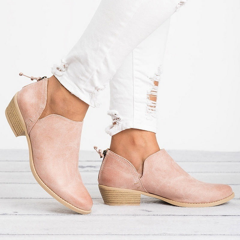 Women's Retro High Heel Ankle Boots - Autumn Fashion Booties