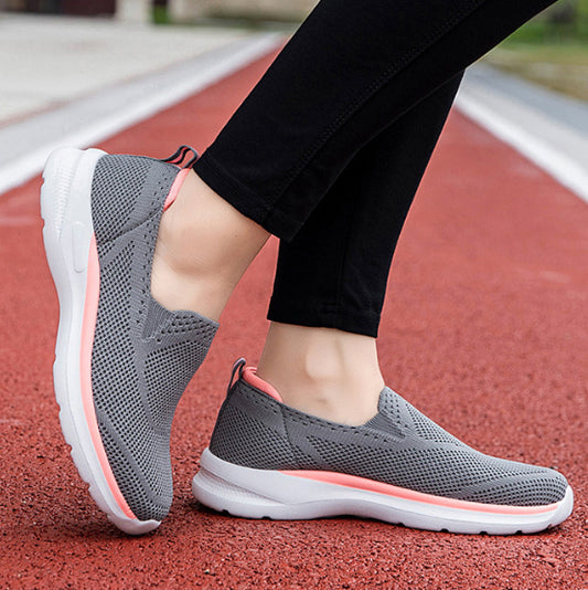 Unisex Mesh Slip-On Sneakers - Lightweight Breathable Running Shoes