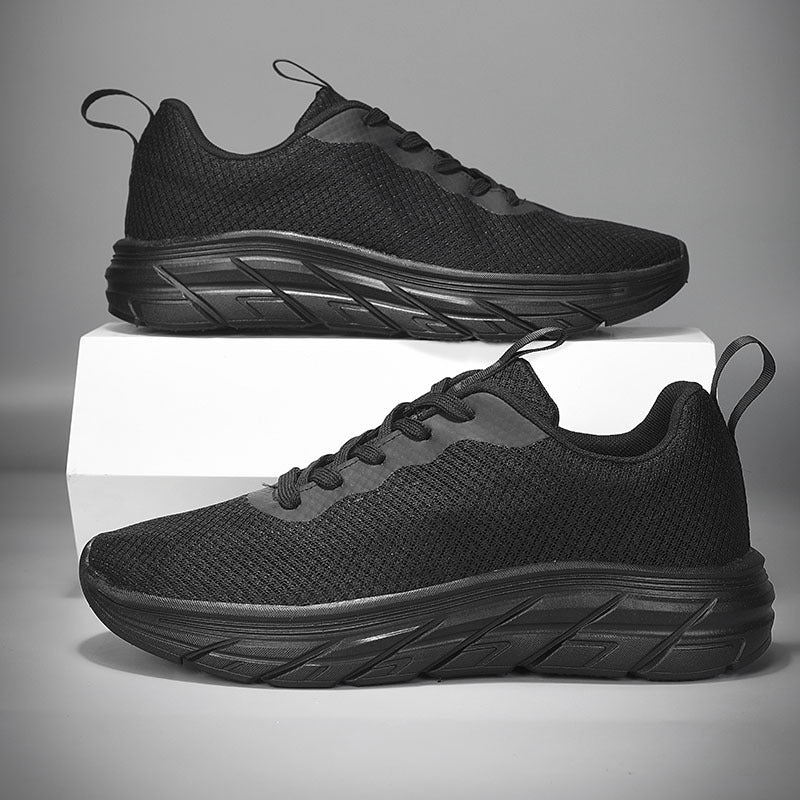 Men's Travel Platform Sneakers - Breathable Mesh Athletic Shoes