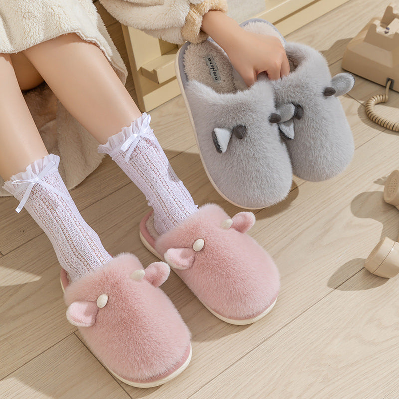 Women's Warm Indoor Slippers - Non-Slip Floor House Shoes for Autumn & Winter