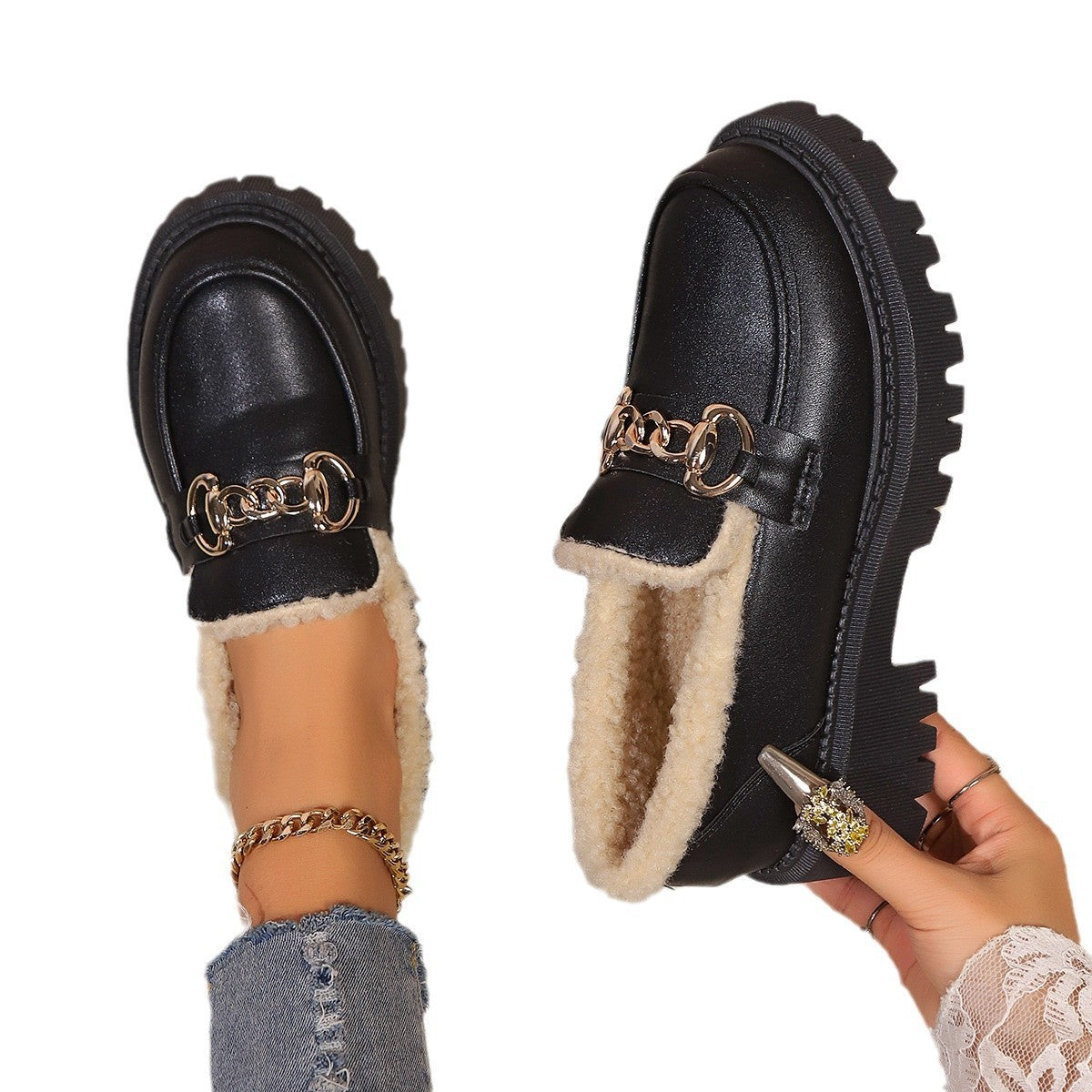 Women's British Suede Shoes - Classic Casual Shoes for Autumn & Winter