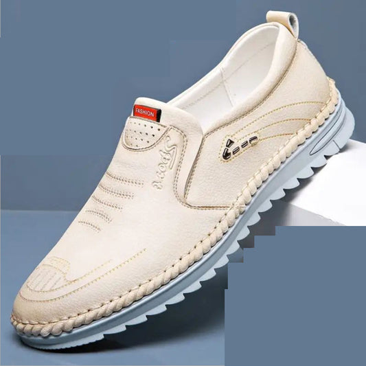 Men's Doudou Peas Driving Shoes - Lazy Slip-On Loafers Beef Tendon Sole