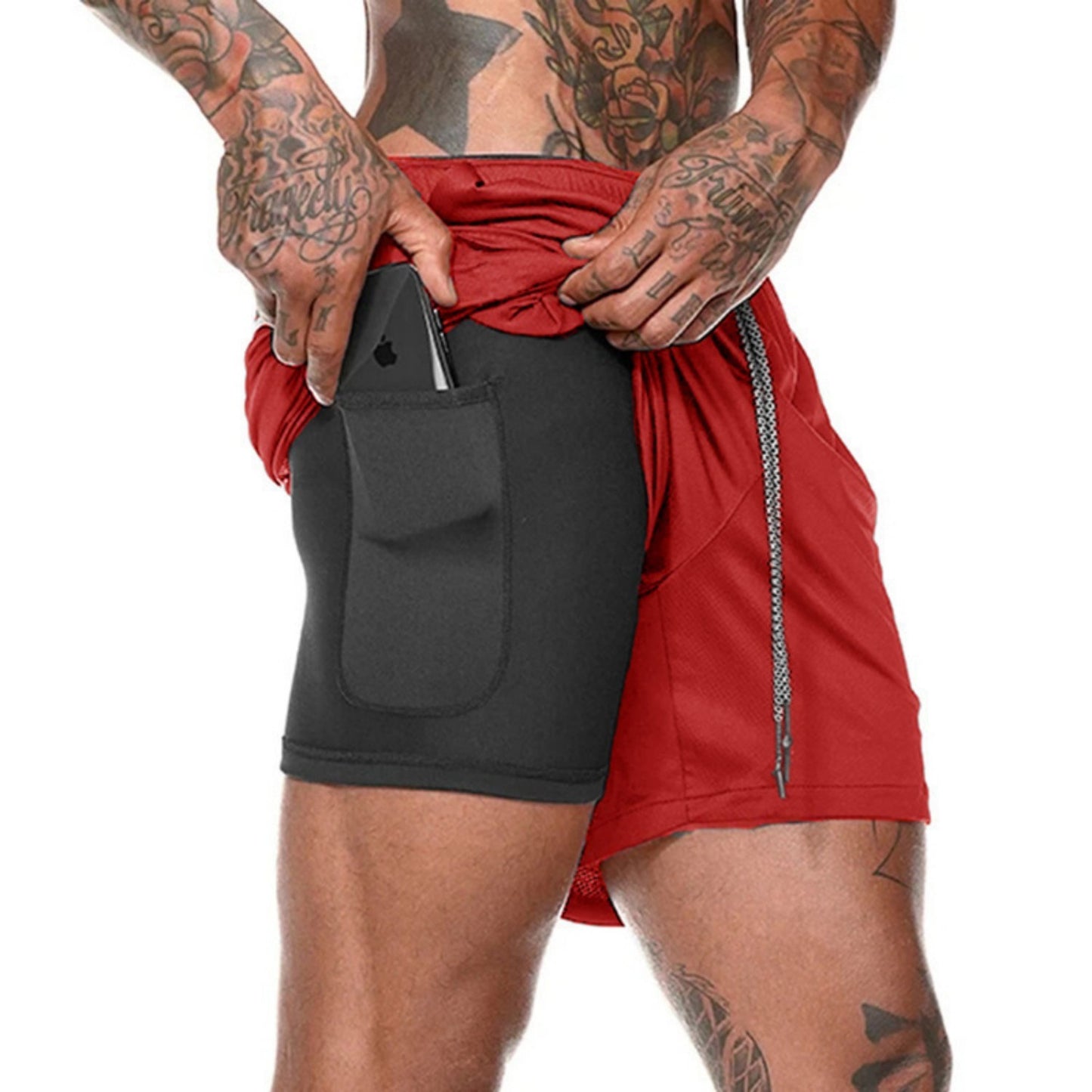 Men's Running Straight Leg Board Shorts - Lightweight Athletic Beach Shorts