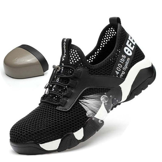 Men's Lightweight Safety Work Shoes - Breathable Protective Steel Toe Sneakers
