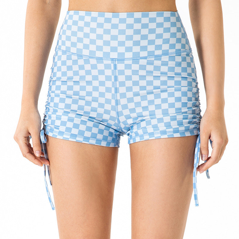 Women's Tight Running Hip-Lifting Peach Yoga Shorts - Drawstring Athletic Shorts