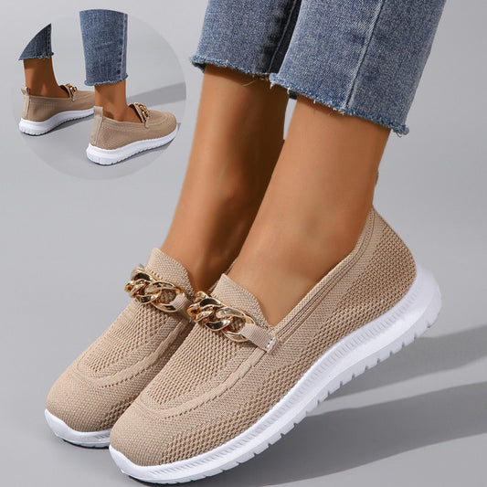Chain Flats Shoes - Women's Mesh Sports Walking Shoes