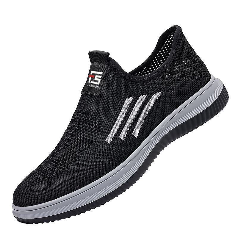 Men's Flyknit Casual Sneakers - Breathable Mesh Slip-On Shoes