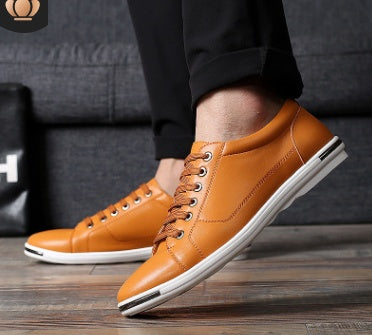 Men's Large Size Breathable Leather Casual Shoes - Fashion Comfort Sneakers