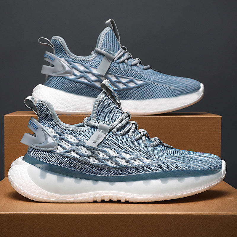Mesh Lace-Up Running Sneakers - Breathable Athletic Shoes for Men