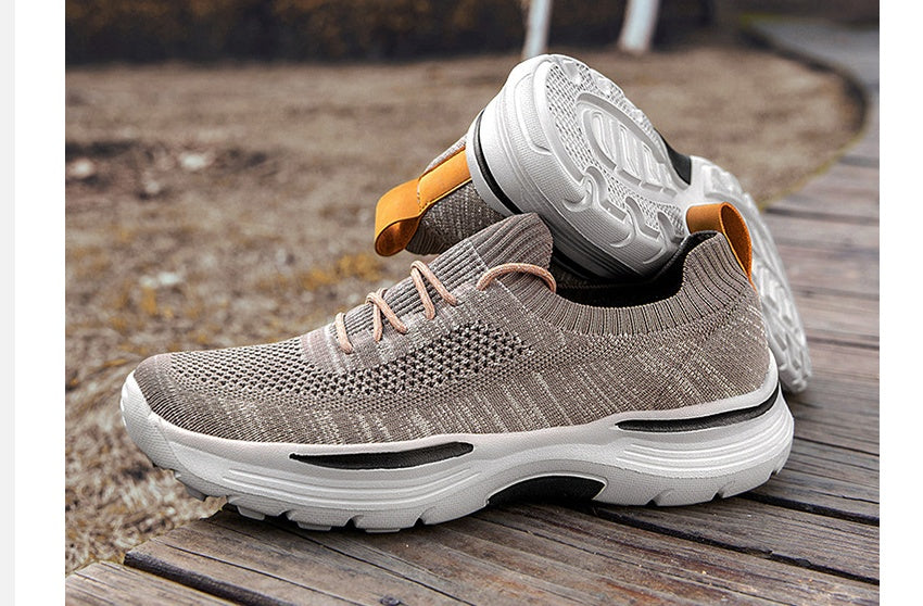 Men's Flyknit Mesh Sneakers - Comfortable Shoes for Active Adults