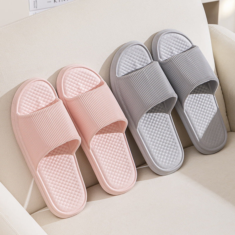 Unisex Summer Indoor Slippers - Rhombus Striped Non-Slip House Shoes